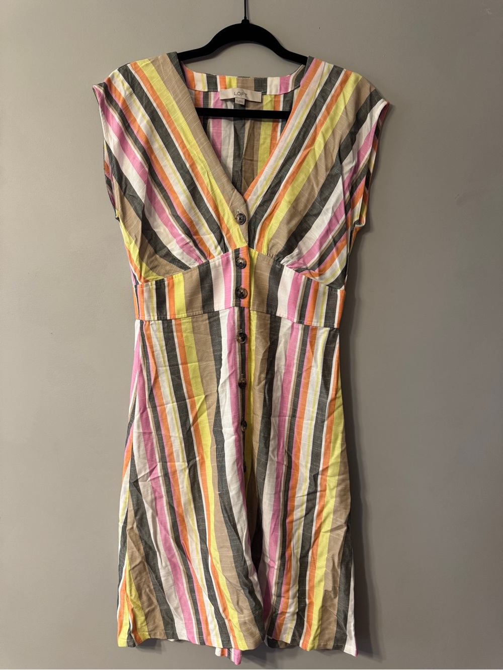 LOFT | neon stripe dress | 0